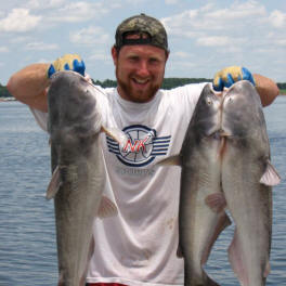 Kris Bodine with blue catfish